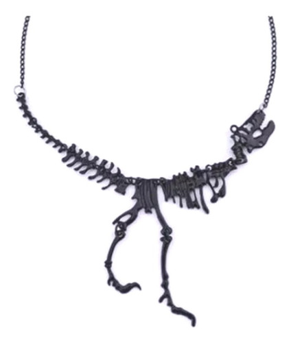 Collar De Esqueleto De Dinosaurio Color Negro