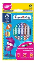 Comprar Plumones Medianos Doble Punta Paper Mate Magicolor X10 Unida