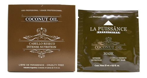 La Puissance Coconut Oil Máscara Nutrición Cabello Pack X6