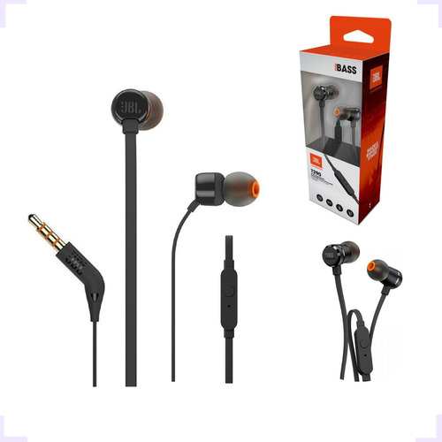 Fone Para Jbl Tune290 Com Proteção Grave Alto Jblt290 In-ear Cor Preto