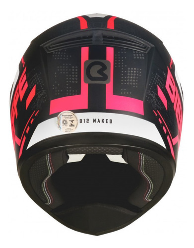 Imagem 3 de 5 de Capacete Bieffe B-12 Naked Preto Fosco/rosa + Viseira Extra