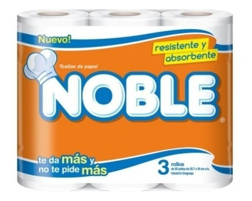 Papel De Cocina Noble X 3 Rollos