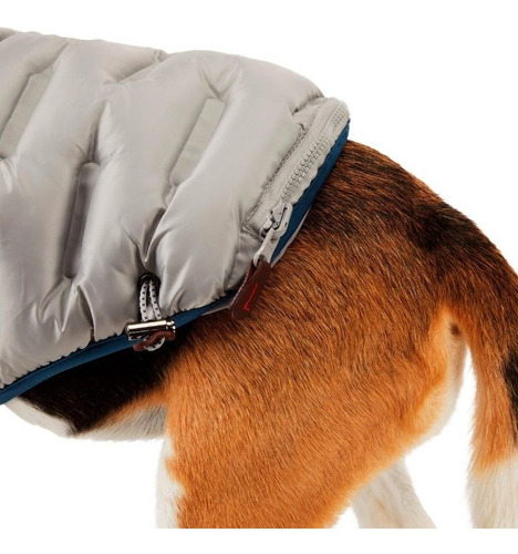 Chamarra Para Perro Acolchonada Modelo Puffer Color Gris