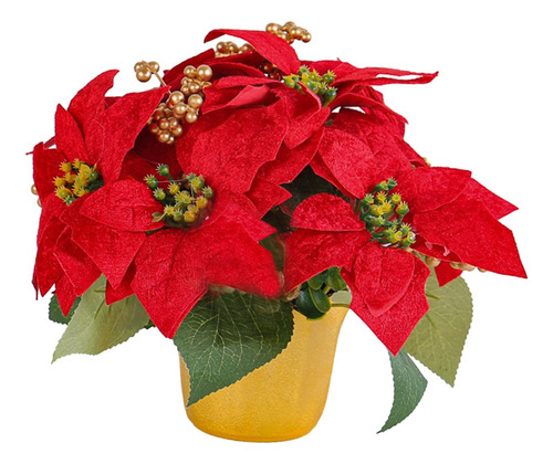 Planta De Poinsettia Roja Artificial, Poinsettia Roja En