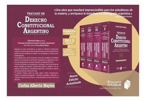 Derecho Constitucional Argentino 4toms Mayon Ediciones Haber