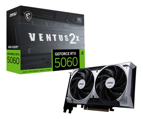 Placa De Video Nvidia Geforce Msi Rtx 5060 Ventus 2x Oc 8gb Gddr7 Dlss4
