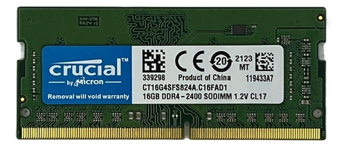 Memória Ram Crucial 16gb Ddr4 2400mhz Para Notebook