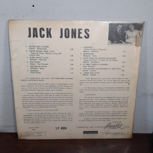 Vinil Lp Jack Jones Capa Sanduíche Mr - 1514 40.255