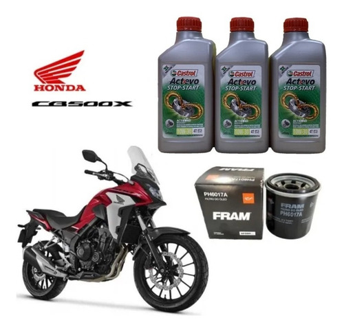 Castrol 10w30 Kit Troca De Óleo Cb500x Ph6017a