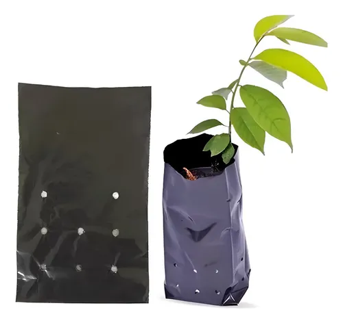 Saco Plástico Saquinho Mudas Preto 09x18 Cm 500 Unidades