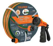 Comprar Manguera 15mts Reforzada Truper + Pistola 8 Funciones Truper