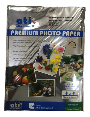 Papel De Tela Matte Polyester Ati 270grs 10 Hojas A4 Sd99