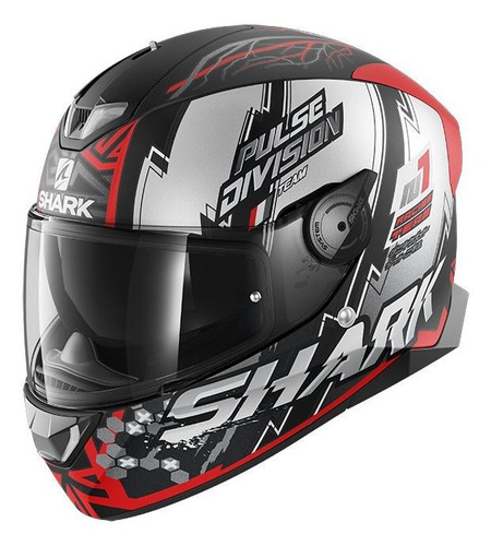 Capacete para moto  integral Shark  Skwal 2  black, red e silver noxxys mat tamanho P 