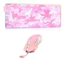 Comprar Pack Mouse Pad Gamer Onikuma Luz + Mouse Gamer Onikuma Rosa