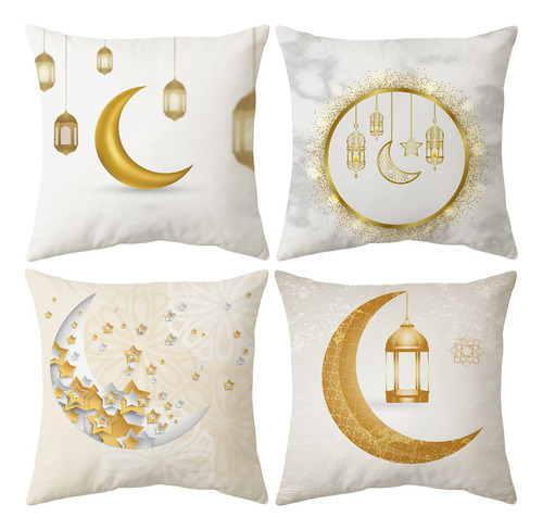 Lohdalolf Juego 4 Funda Almohada Ramadan 16 X 16  Luna Cojin