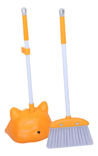 Juego De Mini Escoba Y Recogedor Para Niños Para El Naranja