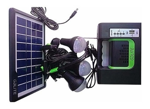 Kit Solar De Camping Luz Emergencia 220v Radio 3 Ampolleta