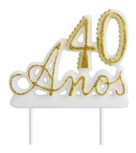 Vela Aniversário 40 Anos Bodas De Rubi Ou Esmeralda Velarte