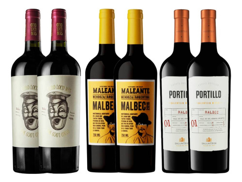 Vino Maleante + Otro Loco + Portillo Malbec Caja X6 - Gobar®