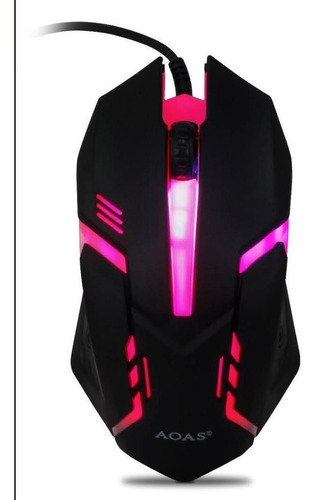 Imagem 4 de 4 de Kit Teclado + Mouse Com Led Colorido Usb 1,5mt