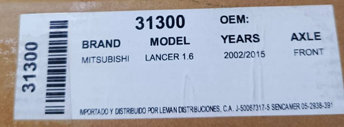 Disco De Freno Del Mitsubishi Lancer 1.6 Glx 02/15