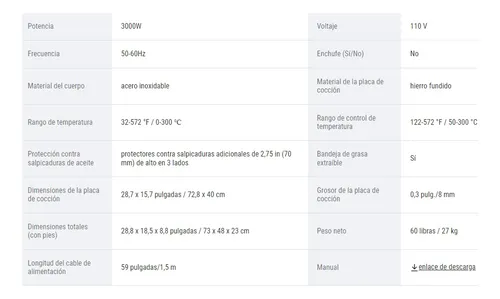 Plancha Electrica Marca Vevor (Usado)