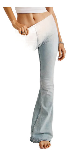Elegantes Jeans Acampanados De Talle Medio