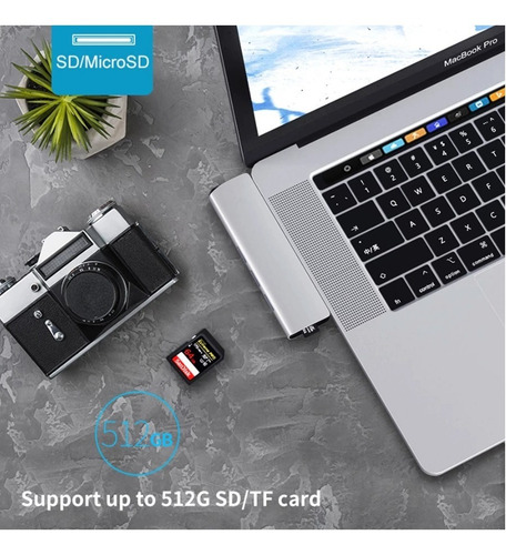 Adaptador Hub Usb Tipo C 7 En 1 Macbook Pro/air