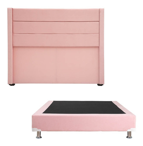 Cabecera + Box King Size Dicasa Lugo Pink