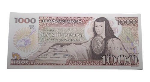 Billete Nuevo De 1000 Pesos Sor Juana Inés Año1985