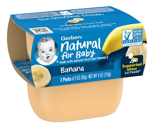 Gerber 1st Foods - Puré De Plátano Para Bebés, Natural Y Sin