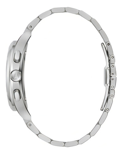 Reloj Bulova Curv 96a298 Para Hombre E-watch Color De La Correa Plateado Color Del Fondo Gris