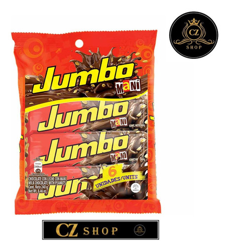 Chocolatina Jumbo Maní X6u 240g