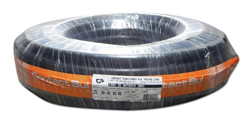 Imagem 3 de 3 de Metro Cabo Alimentação Contact Sul Puro Cobre 95 Mm - Preto