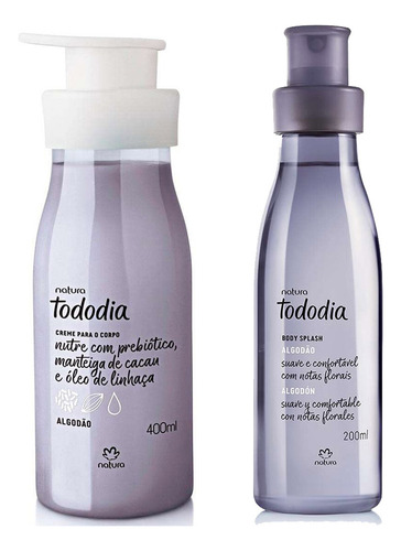  Hidratante 400ml + Body Splash 200ml Tododia Algodão Natura