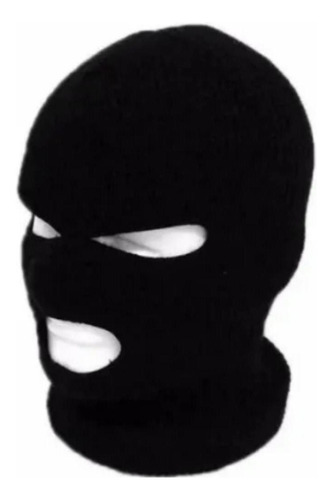 Touca Ninja Capuz Balaclava 3 Furos Preta Motoqueiro Touca