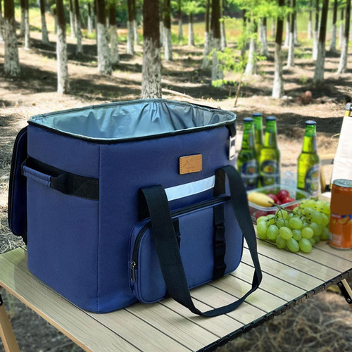 Bolsa De Enfriador Aislado Bag De Comida Fría Azul Oscuro
