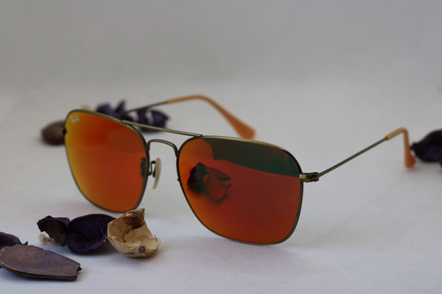 Ray Ban Caravan Rojos/dorado Fotos Reales!! Rb3136 Espejo Rojo/dorado Rojo Dorado Oscuro Dorado Oscuro (Usado)