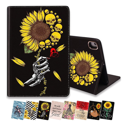 Funda Para iPad Air 2 - Flores Amarillas/calavera