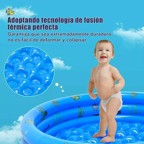 Alberca Inflable Para Niños 3 Niveles Mini Piscina Azul