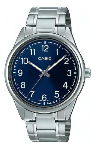 Reloj Casio Acero Mtp-v005d-2b4, Casual, Resistente Al Agua Color de la correa Plateado Color del bisel Plata Color del fondo Plateado