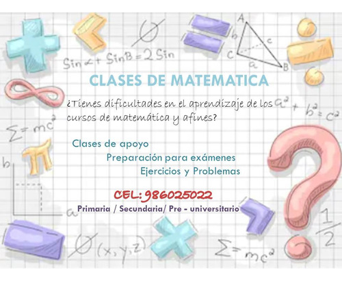 Profesor De Matematica A Domicilio