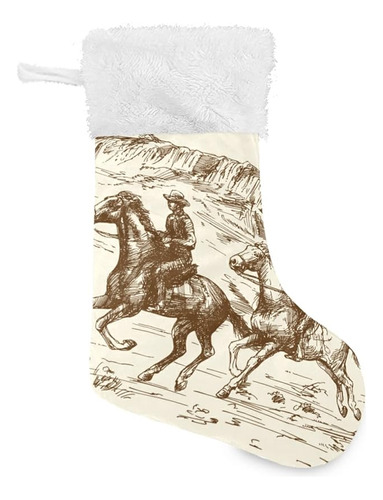 Western Desert Calcetines De Navidad De Vaquero Personalizad