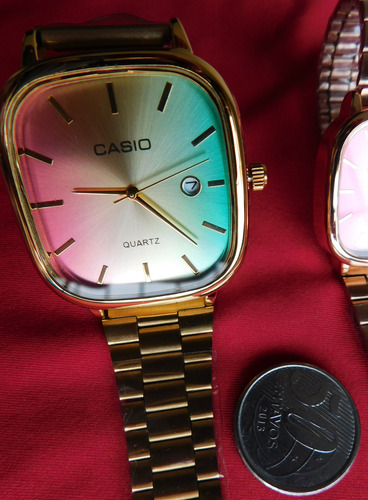 #casio Lindo Relógio Mov't 3298 Made In Japan Novo Leia Dourado Dourado Preto (Usado)