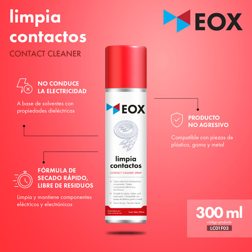 Limpia Contactos Electrónicos Y Eléctricos Eox 300 Ml