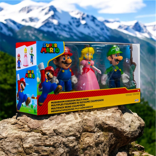 Super Mario Multipack Reino Champiñon Set De 3 Figuras
