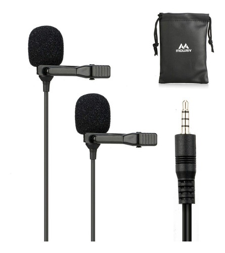 Mouriv Cm206 Microfono Doble Lavalier Para Bloggers Clip