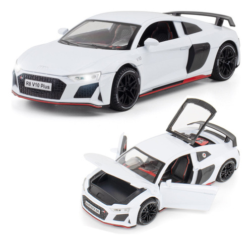 E Audi R8 Sport V10 Miniatura Metal Car Con Luz Y Sonido E