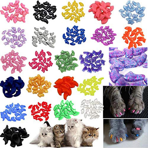 140pcs Pet Cat Kitty Soft Claws Caps Control Soft Paws ...