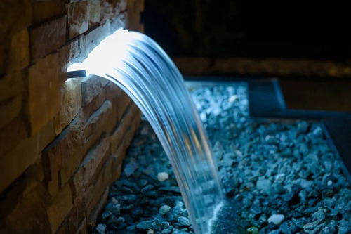 Cascata P/ Piscina 60cm Com Iluminação Led Rgb+comando Wifi